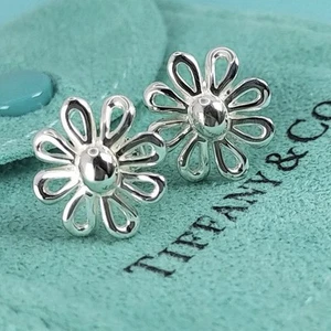Orecchini Tiffany & Co. Paloma Picasso fiore margherita argento 925 con scatola - Foto 1 di 10