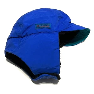 VTG Kids COLUMBIA USA Ski Snowboard Fleece Duckbill Ear Flap Hat Cap Youth L/XL - Picture 1 of 9