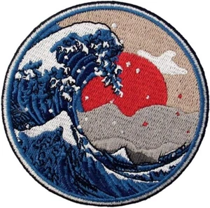The Great Wave off Kanagawa Japan Patch (3,5") Bügelbild Abzeichen Reise Fuji Tokio - Bild 1 von 3