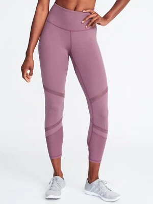 Leggings de compresión Old Navy tiro alto 7/8 malla ribete para mujer XL altos malva NUEVO Foto 1 de 4