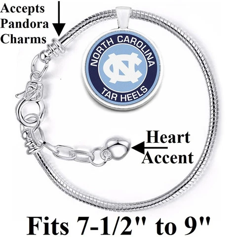 North Carolina Tar Heels University Womens Sterling Silver Bracelet Gift D10 Cover