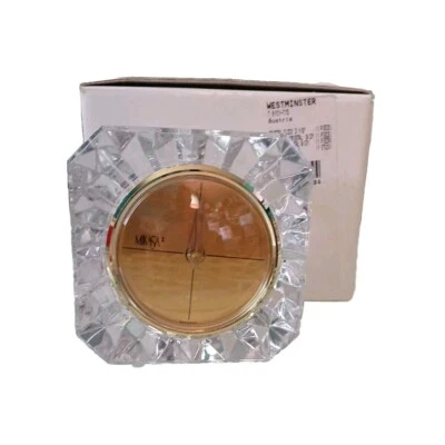 Reloj de Escritorio Cuadrado Vintage Mikasa Westminster Cuarzo Cristal Austria Alemania Nuevo  Foto 1 de 4