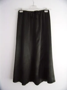 ZARA Midirock Maxi Rock Satin Kordelzug dunkelgrün schick M L TOP! - Bild 1 von 7