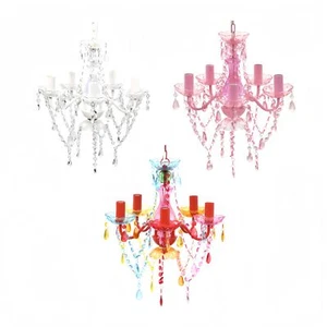 Transparent Crystal Chandelier 5 Bulbs Elegant Indoor Lighting Living Bedroom - Picture 1 of 18