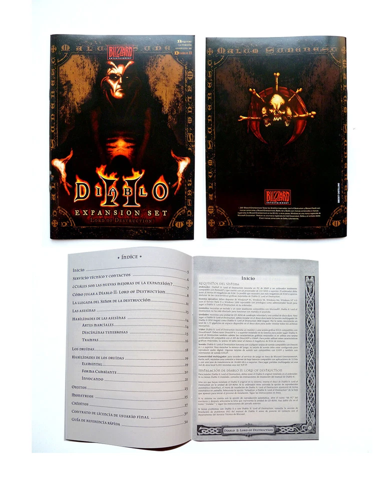 DIABLO II SET DI ESPANSIONE BROCHURE ORIGINALE BLIZZARD ENTERTAIMENT SPAGNOLO - Immagine 1 di 1