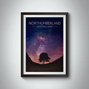 Northumberland National Park Travel Poster - Framed - Bucket List Prints - Picture 1 of 5