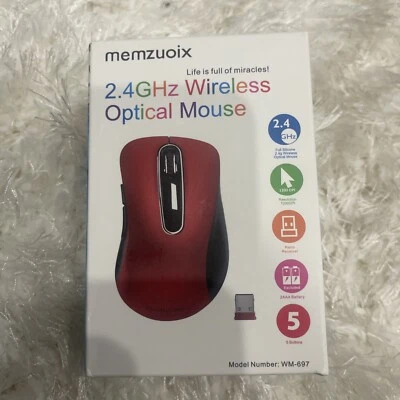 memzuoix 2.4G Wireless Mouse 1200 DPI Mobile Optical Cordless Mouse with USB ... - Image 1 of 2