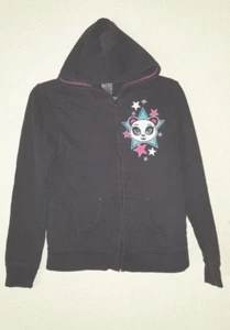Stained bk Warm Girl's JOE BOXER Size XL14/16  Zipper Front Hoodie Jacket Black  - Picture 1 of 12