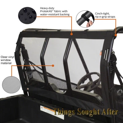 Polaris Ranger Vinyl Rear Window 2017 2018 2019 XP 900 1000 Crew Diesel & HST OS - Image 1 of 4
