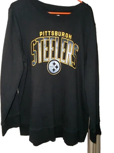 PITTSBURGH STEELERS BLACK LONG SLEEVE SWEATSHIRT Size 3 XL FANATICS - Picture 1 of 2