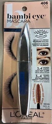 #406 L'OREAL PARIS Bambi Eye Mascara Waterproof Hydrofuge Black NEW - Image 1 of 2