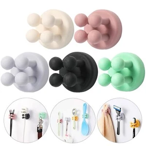 5 Pcs Silicone Toothbrush Holders Multifunction Hook Waterproof Self Adhesive Wa - Picture 1 of 9