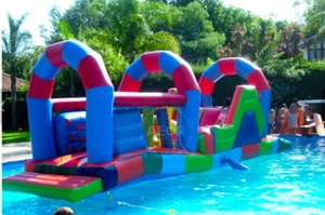 20x5x10 Commercial Inflatable Floating Obstacle Course Slide Bounce We Finance - Picture 1 of 7