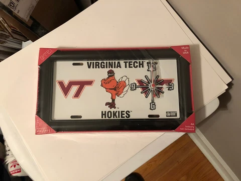Virginia Tech Hokies NCAA License Plate Clock Cover