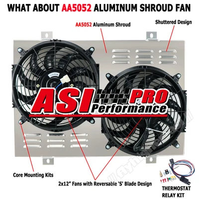 Radiator Shroud Fan+Relay Fits 1979-1993 Ford Mustang Thunderbird Mercury Cougar - image 1 of 4