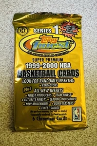1999-2000 TOPPS FINEST Series 1 NBA Basketball Factory Sealed HOBBY Pack- RARE - Picture 1 of 2