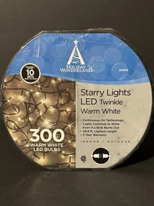 Holiday Wonderland LED Starry Twinkle Lights 300 Warm White Bulbs 49.8ft Strand - Picture 1 of 4
