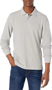 Amazon Essentials Men's Slim-Fit Long-Sleeve Pique Polo Size M - Picture 1 of 6