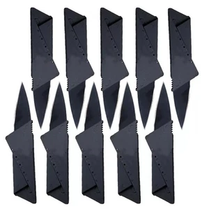 10x klappbares Kreditkartenmesser schwarz Geldbörse rasiermesserscharf Camping-dünne Micro Messer - Bild 1 von 7