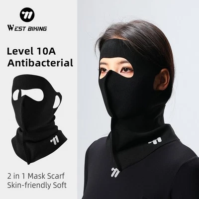 WEST BIKING Unisex Winter Neck Warmer Full Face Mask Ear Hanging Sports Mask - Image 1 of 4