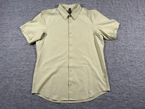 Lululemon Airing Easy Shirt Mens Large Fog Green Short Sleeve Casual Performance - Picture 1 of 11