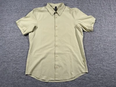 Lululemon Airing Easy Shirt Mens Large Fog Green Short Sleeve Casual Performance - Image 1 of 4