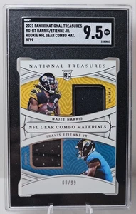2021 National Treasures Harris / Etienne Rookie NFL Gear Combo Mat /99 SGC 9.5 - Picture 1 of 2