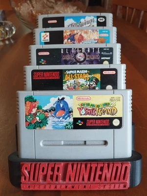 Super Nintendo Lotto 5 Giochi + Espositore SNES PAL - Immagine 1 di 4