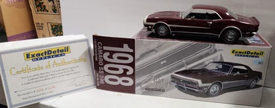 1/18 LANE EXACT DETAIL 1968 CHEVROLET 396 SS CAMARO MAROON LIMITED ED 156/1002 - Image 1 of 4