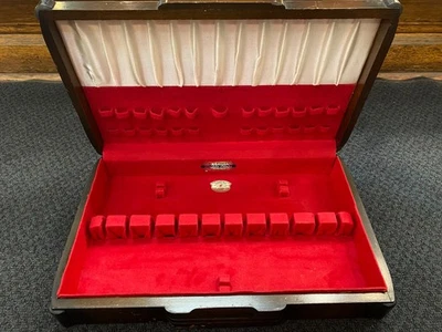 Caja de almacenamiento de madera cubiertos de plata esterlina Oneida de colección Foto 1 de 4