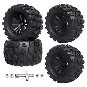 Pneumatici Monster Truck RC 1/10 Preincollati e Ruote Esagonali 12mm per Traxxas Stampede... - Foto 1 di 6