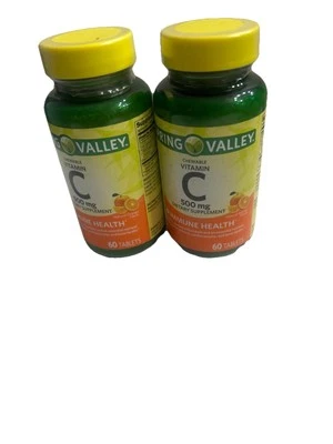 Spring Valley жевательный витамин C 500 мг апельсиновый вкус две упаковки бесплатная доставка - Изображение 1 из 2