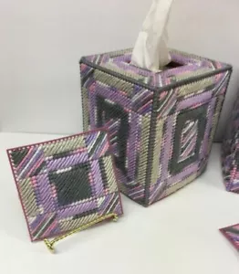 NEU Tissue Box Abdeckung Handarbeit Nadelspitze - BONUS Becher Teppich - Made in USA! - Bild 1 von 1