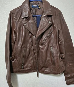 BRAND NEW POLO RALPH LAUREN WOMEN'S MOTO LEATHER JACKET SMALL  - Picture 1 of 6