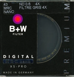B+W 43mm XS-Pro MRC-Nano 802M Solid Neutral Density 0.6 Filter (2-Stop) 1089152 - Picture 1 of 4