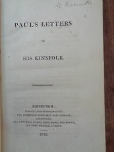 1816 PAUL'S LETTERS TO HIS KINSFOLK by WALTER SCOTT NAPOLEON BONAPARTE WATERLOO - Picture 1 of 6