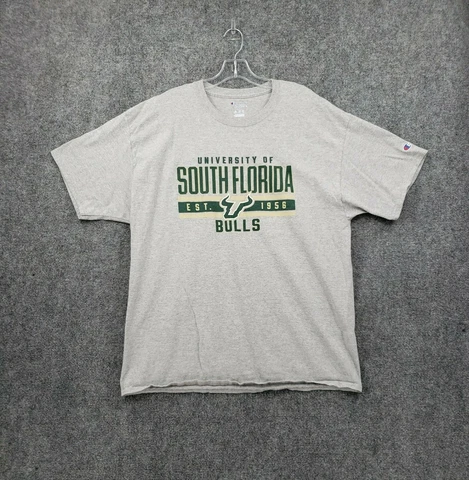 South Florida Bulls T-Shirt Mens Gray XL Champion Short Sleeves NCAA Baseball Cover