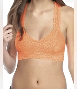 Free People Galloon Lace Racerback Bralette Size Medium Orange OB590924 NWT - Picture 1 of 4