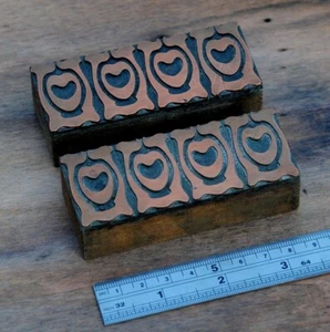 letterpress printing blocks ornament Art Nouveau frame wood rare copper rare ~~ - Picture 1 of 2