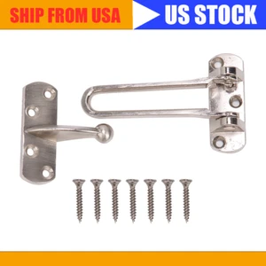 Home Security Door Lock Swing Bar Door Guard Hotel Door Padlock Latch Silver US - Picture 1 of 9