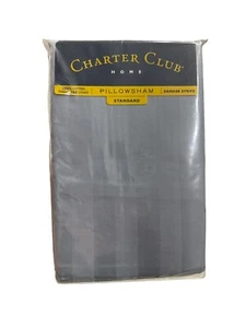 Cuscino Charter Club damascato 100% cotone 300 TC federe STANDARD blu oceano - Foto 1 di 2