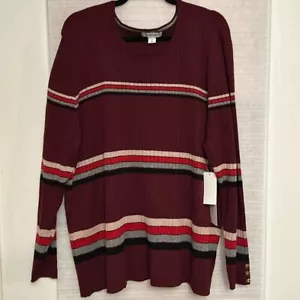 3X NWT sweater plus Striped LIZ Claiborne - Picture 1 of 8