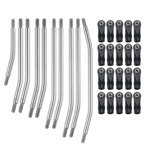 10Pcs/Set For 1:10 RC Axial SCX10 324mm Wheelbase Steel Chassis Links Rod End - Picture 1 of 11