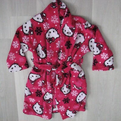Нечеткий розовый Hello Kitty купание халат дом пальто девочек Sanrio размер XS 3-4 лет - Изображение 1 из 2