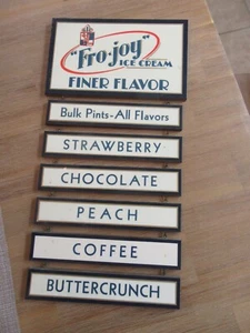 Fro-Joy Pyraglass Ice Cream Flavor Sign - 1940s Nice Shape - Picture 1 of 5