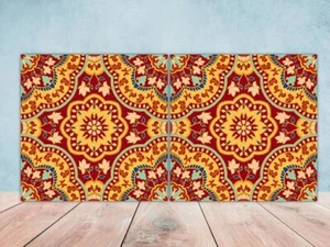 Piastrelle in ceramica marocchina con design marocchino set di 2 piastrelle backsplash - Foto 1 di 2