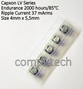 10 pezzi 22uF 16V Condensatore Elettrolitico SMD Capxon LV Serie Low ESR - Imagen 1 de 3