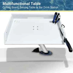 Boat Cutting Board Bait Table Filet Fish Cleaning Station White Rod Holder Mount - Picture 1 of 9