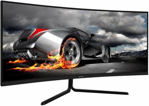 VIOTEK 34" Curved Ultrawide Gaming Monitor 2560x1080p FHD 100Hz 21:9 VA FreeSync