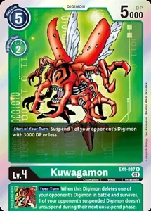 Kuwagamon - Rare - EX1-037 R Digimon TCG Card - Green - Picture 1 of 1